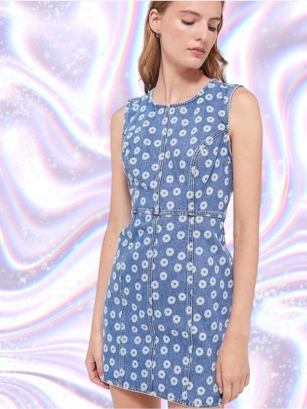 BDG Blue Daisy Print Mini Dress